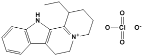 Molecular Structure of 4399-39-7 (1H-Indolo[2,3-a]quinolizin-5-ium, 1-ethyl-2,3,4,6,7,12-hexahydro-,perchlorate)
